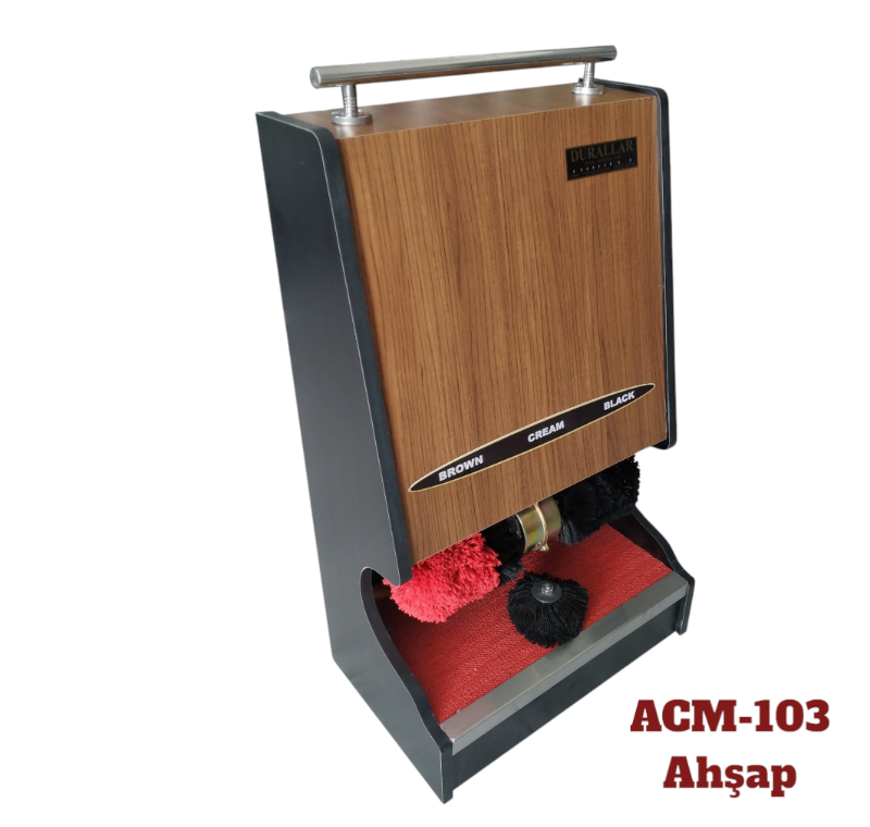 Otel Tipi Ayakkabı Cila Makinesi -ACM-103 Ahşap